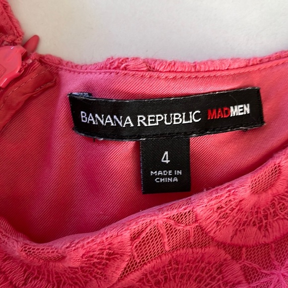 Banana Republic dress midi Sweet Peach Coral Eyelet circle pattern   EUC  Size 4 - Picture 2 of 11